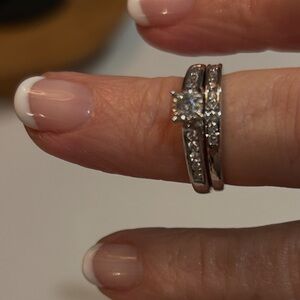 Elegant 10 karat gold diamond wedding set Ring Set